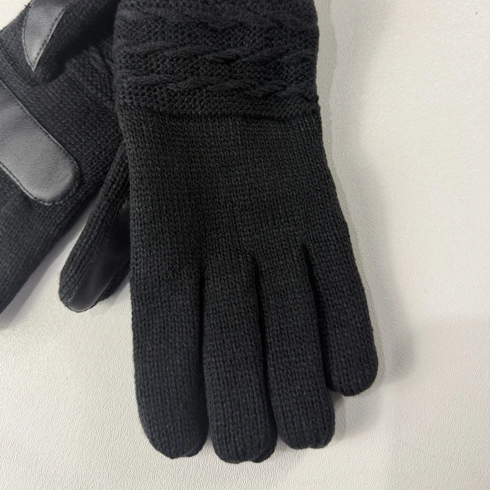 Isotoner Womens Black smartDri smartTouch Eco Comfort Knit Gloves A519K2 1SZ NEW